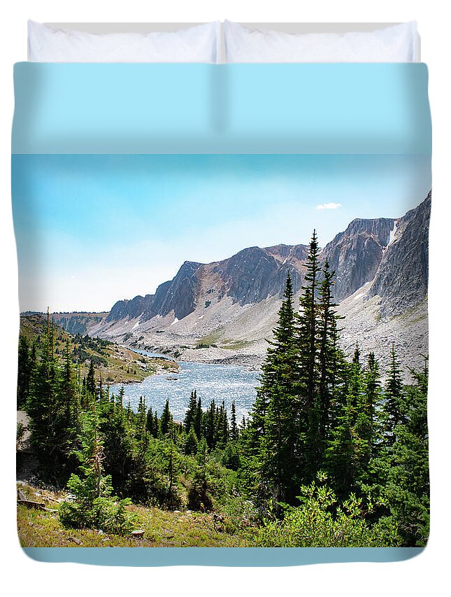 Mountain Duvet Cover featuring the photograph The Lakes of Medicine Bow Peak by Nicole Lloyd