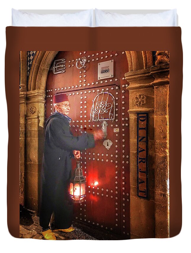 Lantern Duvet Cover featuring the photograph The Lantern Bearer by Jessica Levant