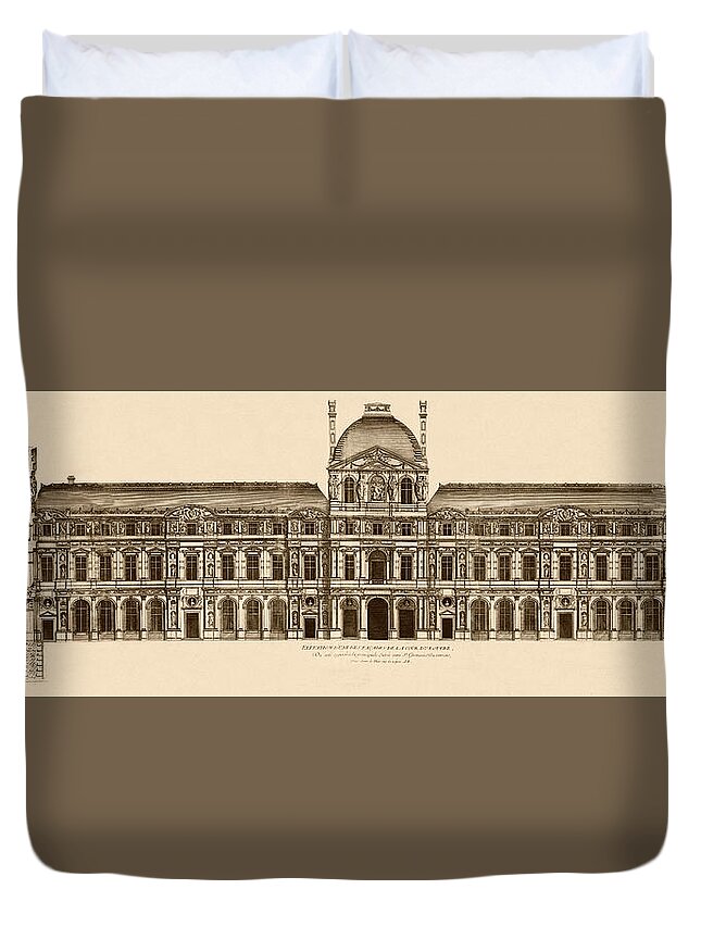 The Louvre Duvet Cover featuring the photograph The Louvre by Andrew Fare