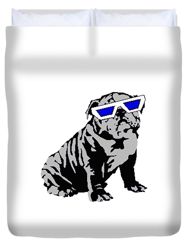 Lucky Duvet Cover featuring the digital art The Lucky Puppy by Walter Chamberlain