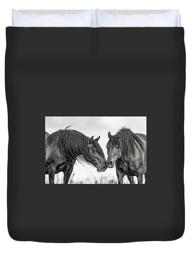 Andalusian Duvet Cover featuring the photograph The Mane Attraction by Dawn Key