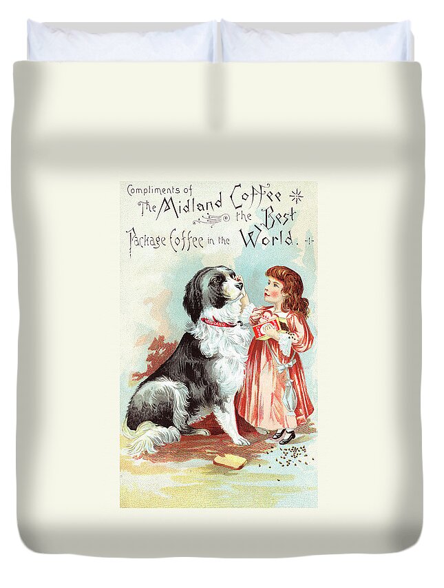 Coffee Duvet Cover featuring the painting The Midland Coffee by Unknown