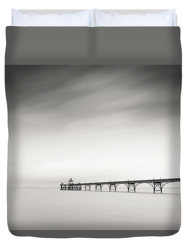 Pier Duvet Cover featuring the photograph The old Pier by Dominique Dubied