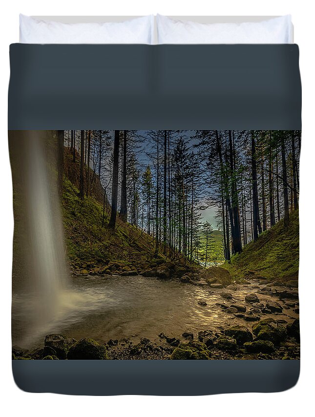 Columbia River Gorge Duvet Cover featuring the photograph The Opening by Tim Bryan