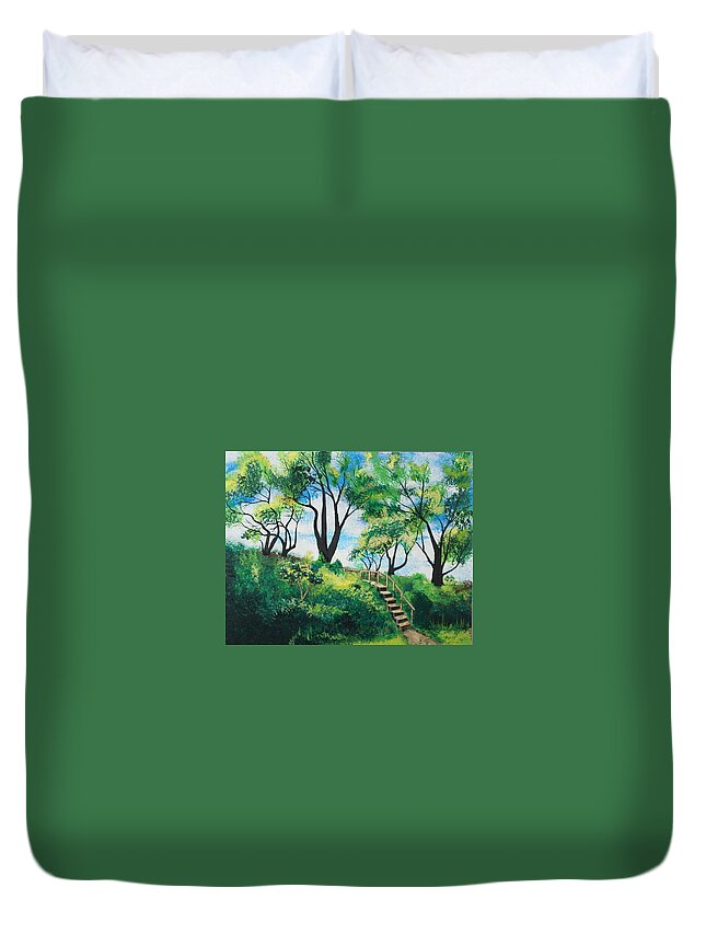 Nature Duvet Cover featuring the painting The Other Side by Rollin Kocsis