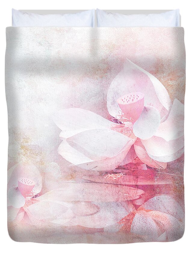Lotus Duvet Cover featuring the photograph The Pink Lotus by Jai Johnson