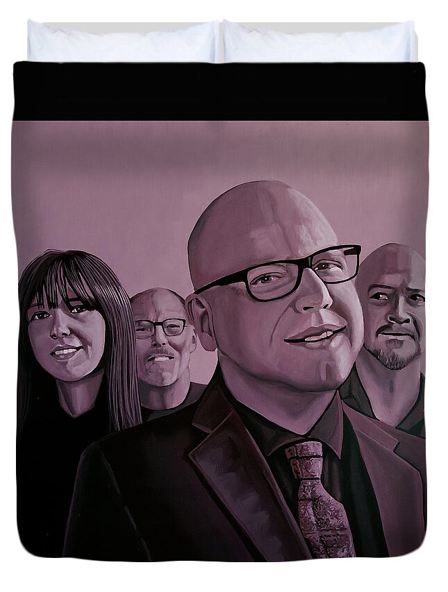 The Pixies Duvet Cover featuring the painting The Pixies Painting by Paul Meijering