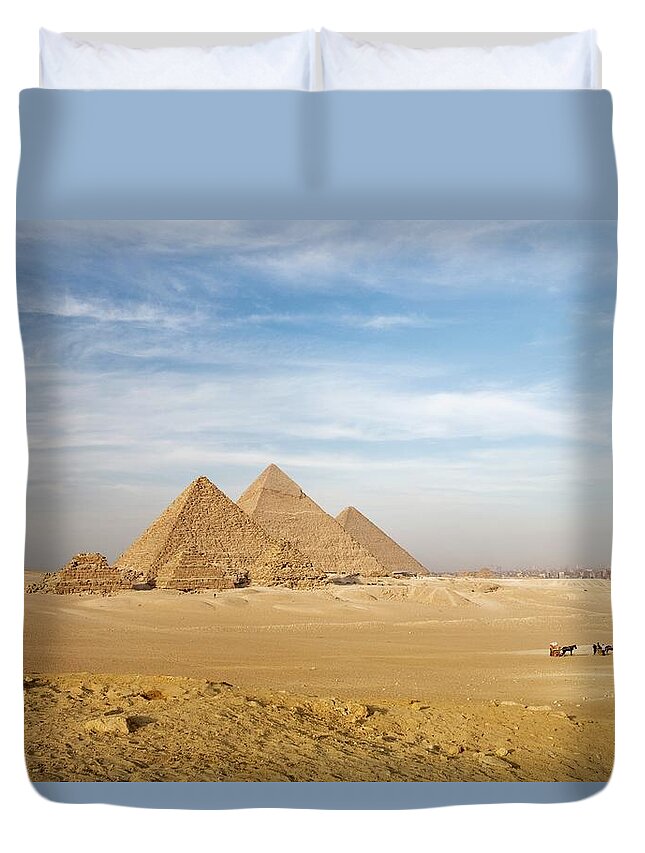 Unesco Duvet Cover featuring the photograph The Pyramids, Giza, Cairo, Egypt by Design Pics/deddeda
