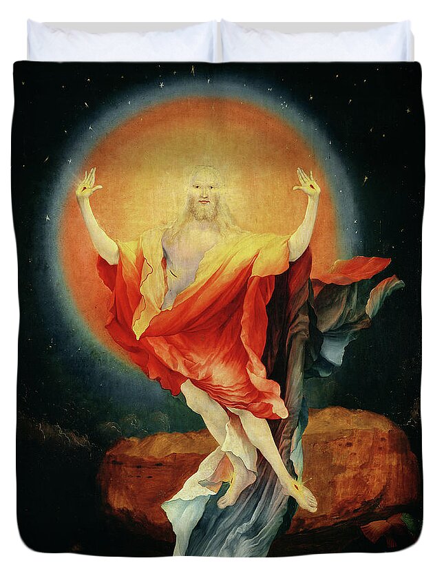 Orb Duvet Cover featuring the painting The Resurrection Of Christ, From The Right Wing Of The Isenheim Altarpiece by Matthias Grunewald