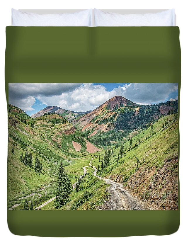 Road Duvet Cover featuring the photograph The Road Less Traveled by Melissa Lipton