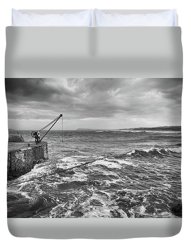 Salmon Duvet Cover featuring the photograph The Salmon Fisheries, Portrush by Nigel R Bell