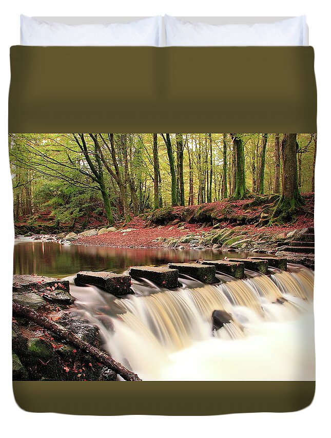 Scenics Duvet Cover featuring the photograph The Stepping Stones - Tollymore by Stephen Wallace Photography