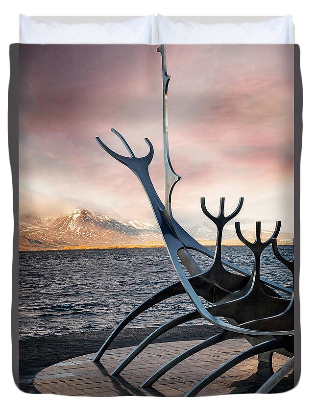 The Sun Voyager Duvet Cover featuring the photograph The Sun Voyager #1 by Kathryn McBride