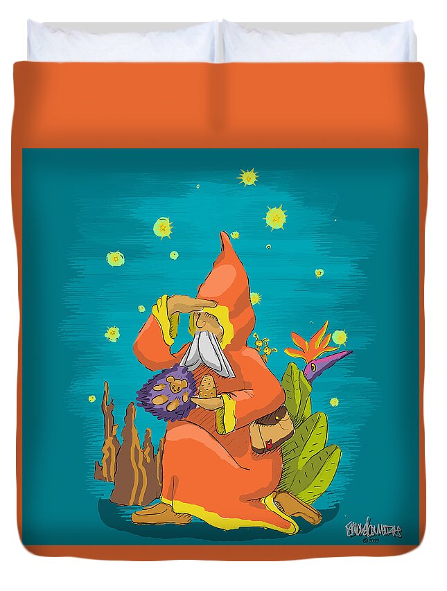  Duvet Cover featuring the digital art The Tracker by Ismael Cavazos
