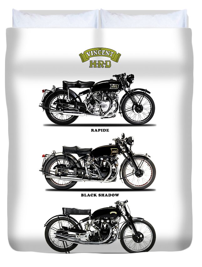 Vincent Motorcycle Duvet Cover featuring the photograph The Vincent Collection by Mark Rogan