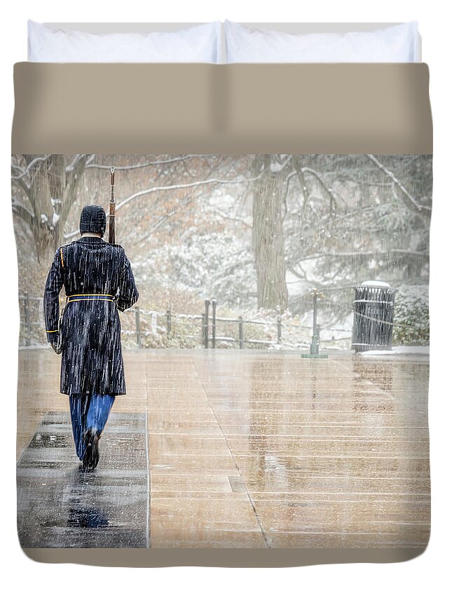 Arlington Duvet Cover featuring the photograph The Watch by Bill Chizek