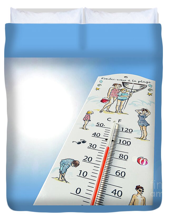 Thermometer Duvet Cover featuring the photograph Thermometer by Arterra Picture Library