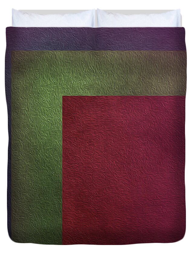 Colors Duvet Cover featuring the digital art Three Color Abstract Harmony Art by Johanna Hurmerinta