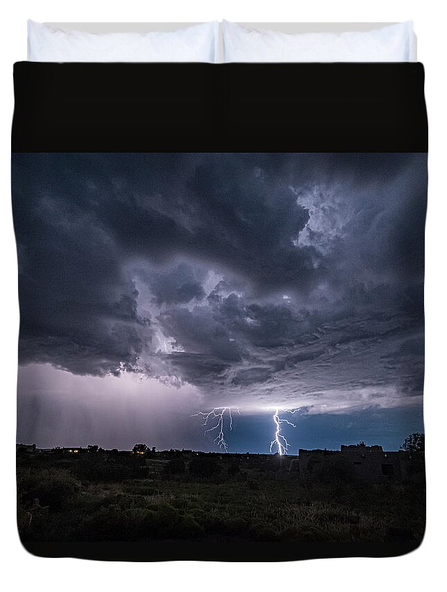 © 2019 Lou Novick All Rights Reversed Duvet Cover featuring the photograph Thunderstorm #2 by Lou Novick