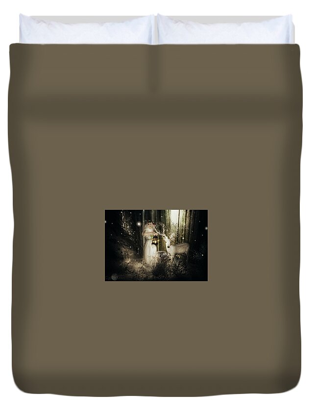  Duvet Cover featuring the photograph Tidings from the Forest by Cybele Moon