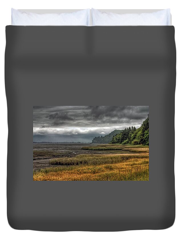 Scenics Duvet Cover featuring the photograph Tillamook Estuary by Photo By Ryan J. Zeigler
