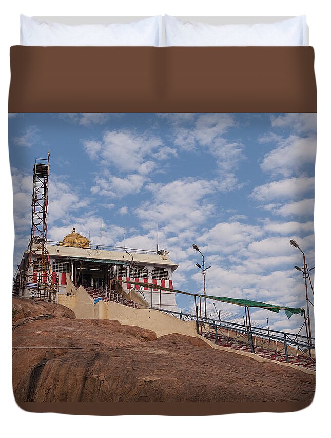 Architecture Duvet Cover featuring the photograph Tiruchirappalli, Rockfort Temple by Maria Heyens