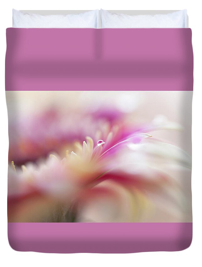 Jenny Rainbow Fine Art Photography Duvet Cover featuring the photograph To Live in Dream 3. Macro Gerbera by Jenny Rainbow