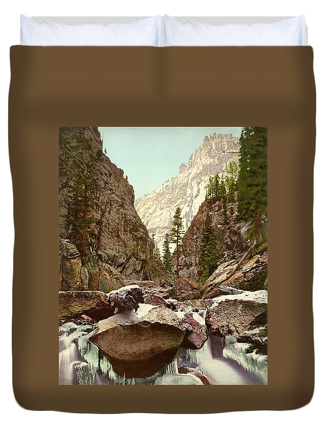  Duvet Cover featuring the photograph Toltec Gorge by Detroit Photographic Company