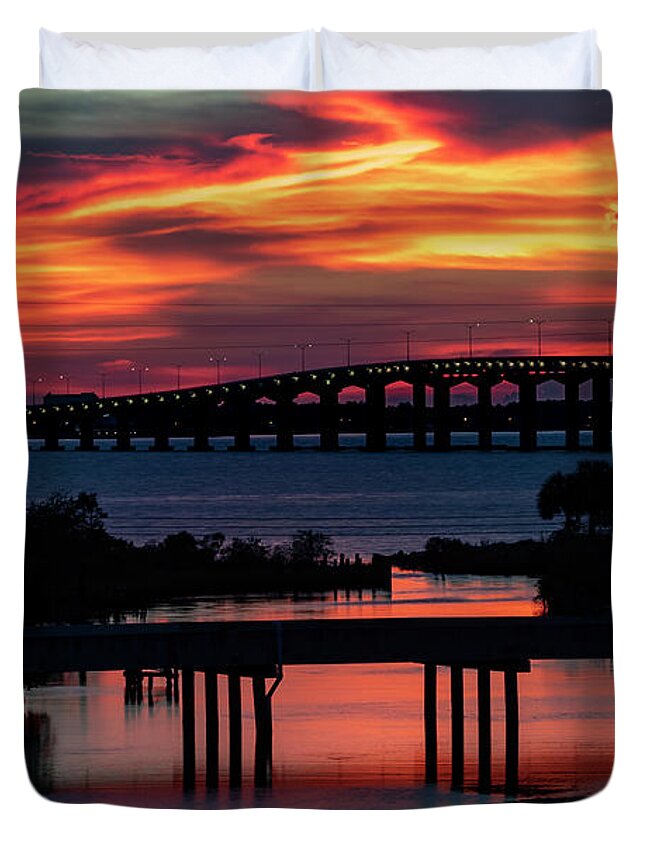 Sunset Duvet Cover featuring the photograph Tonight's Sunset Special by JASawyer Imaging