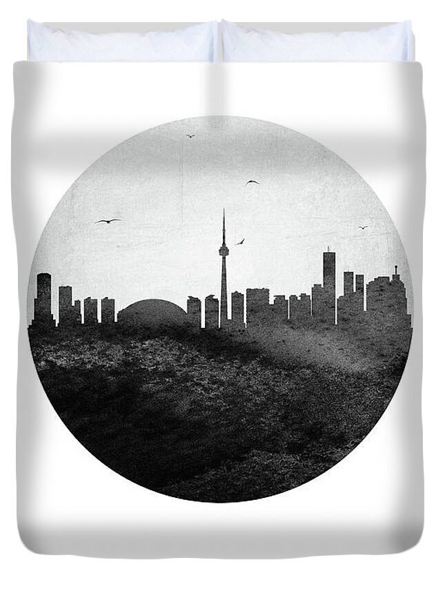 Toronto Skyline Caonto04 Duvet Cover For Sale By Aged Pixel