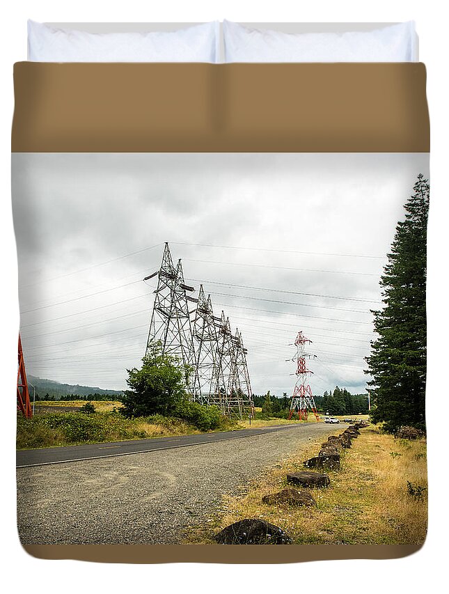 Towers And Trees Duvet Cover featuring the photograph Towers and Trees by Tom Cochran