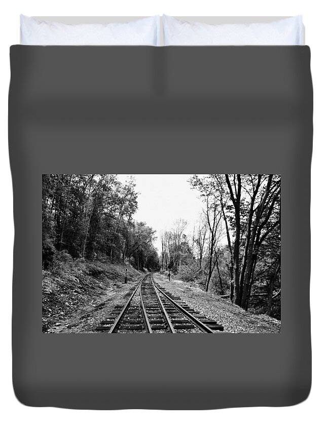 Train Duvet Cover featuring the photograph Tracks by Joseph Caban