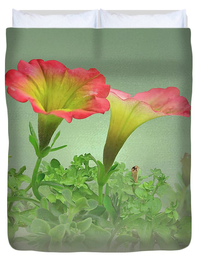 Flower Duvet Cover featuring the digital art Trailing Petunia by M Spadecaller