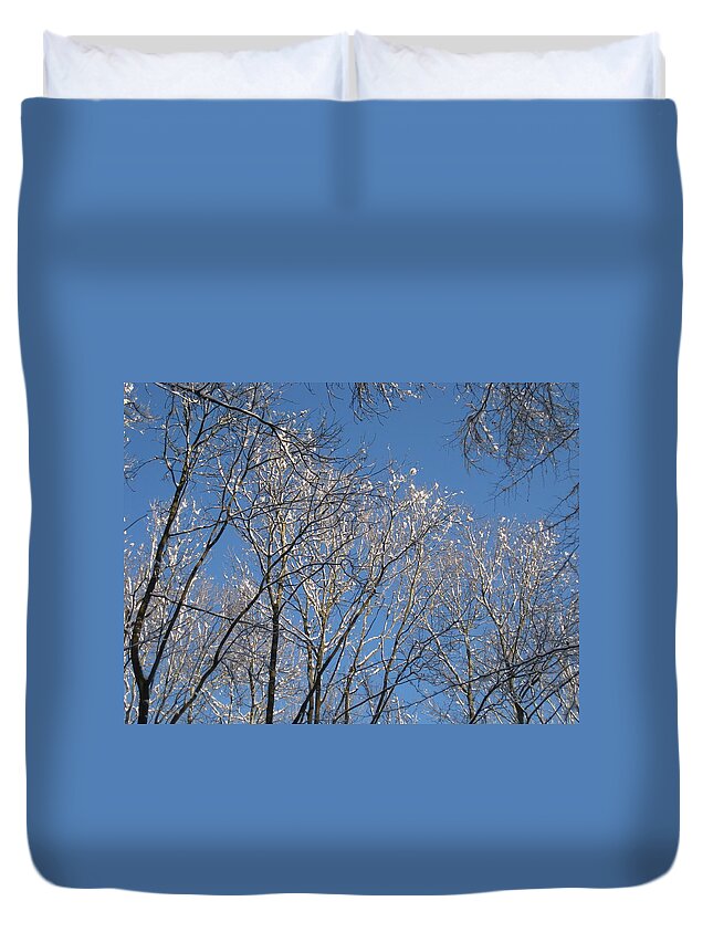 Tranquility Duvet Cover featuring the photograph Trees In Winter by Angela Vanessa Winter