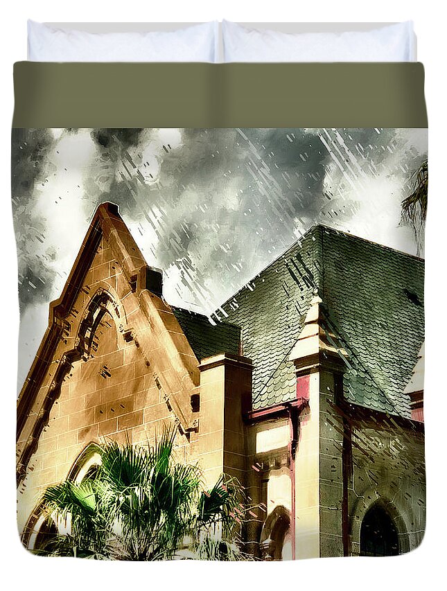 Church Duvet Cover featuring the photograph Trinity Episcopal Eaton Chapel by GW Mireles