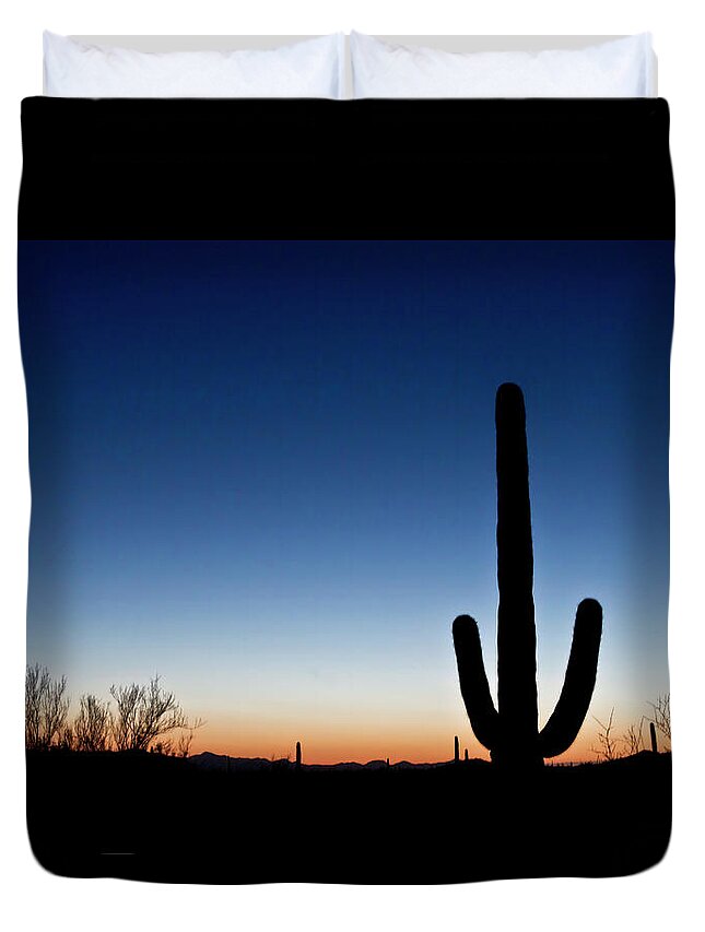 Sunset Duvet Cover featuring the photograph Tucson Sunset by Robert Woodward