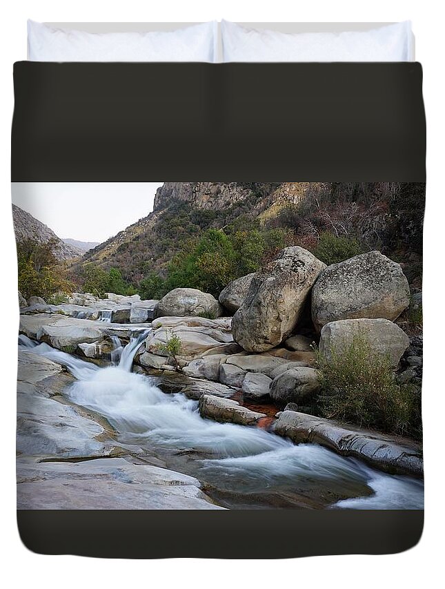 Tule River Duvet Cover featuring the photograph Tule River October Evening by Brett Harvey