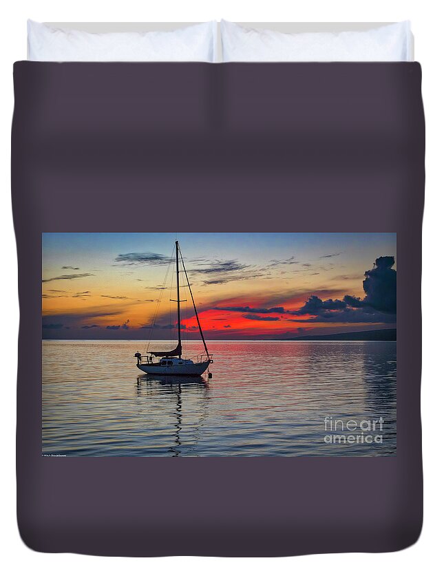 Twilight Fire Duvet Cover featuring the photograph Twilight Fire by Mitch Shindelbower