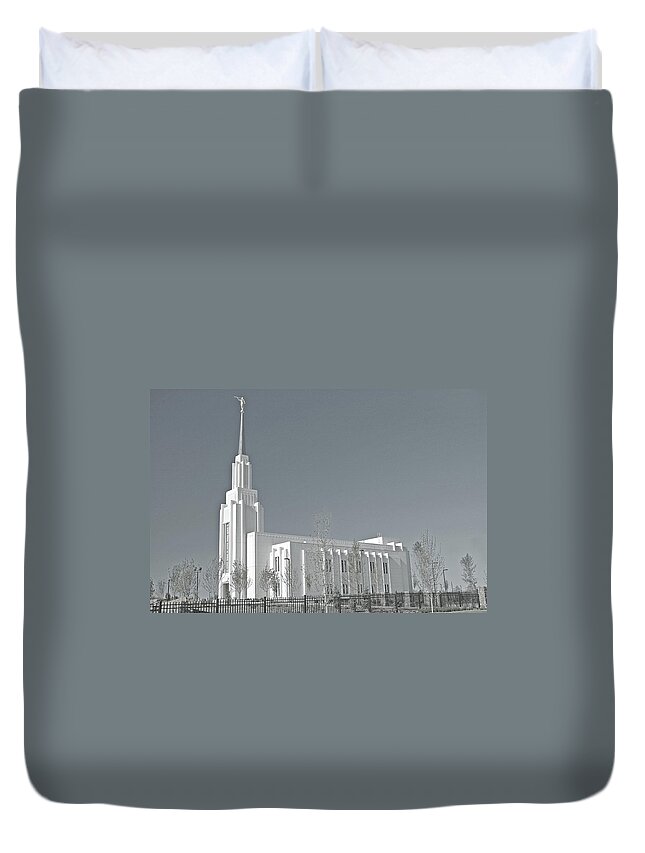 Outdoors Duvet Cover featuring the photograph Twin Falls Idaho Lds Temple by Nick Boren Photography