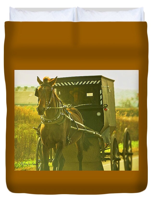 Amish Duvet Cover featuring the photograph Two Ships Passing by Rebecca Samler