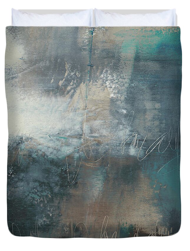 Abstract Duvet Cover featuring the painting Umbra IIi by Sue Jachimiec