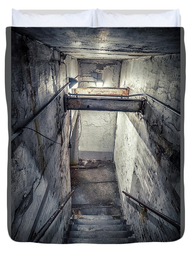 Stairway Duvet Cover featuring the photograph Underworld by Bruno Passigatti
