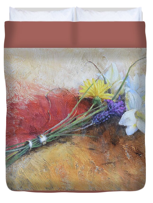 Graham Duvet Cover featuring the painting Unfading Love by Graham Braddock