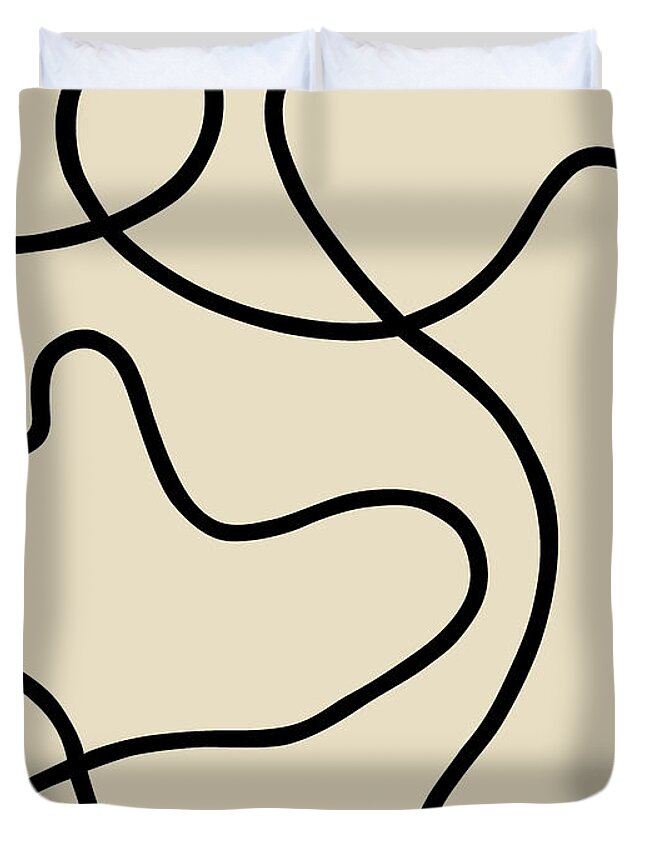 Nikita Coulombe Duvet Cover featuring the painting Untitled V by Nikita Coulombe