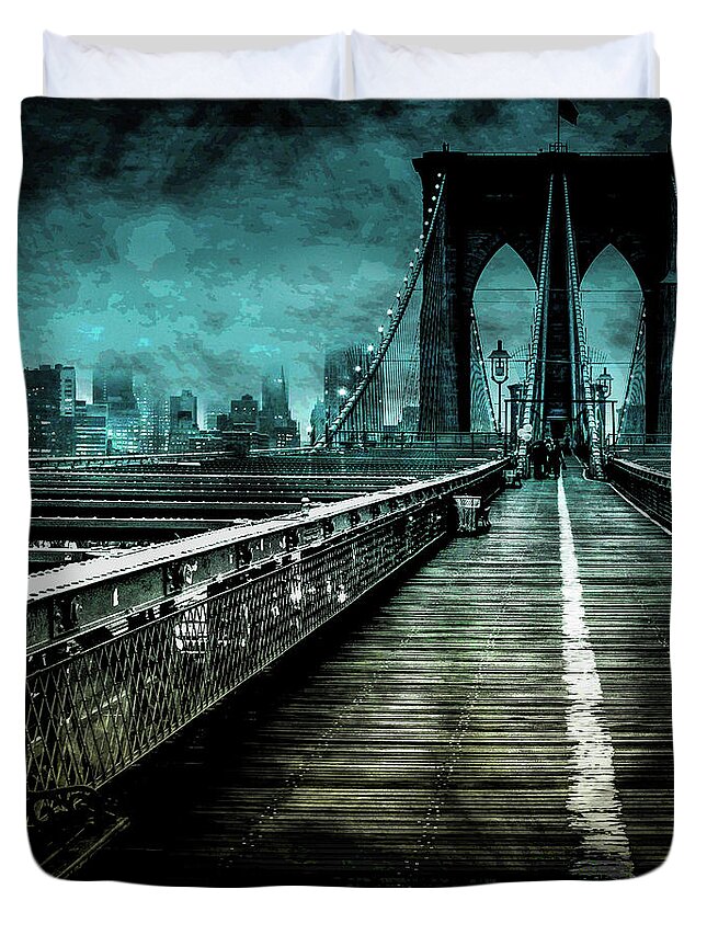 American Duvet Cover featuring the digital art Urban Grunge Collection Set - 01 by Az Jackson