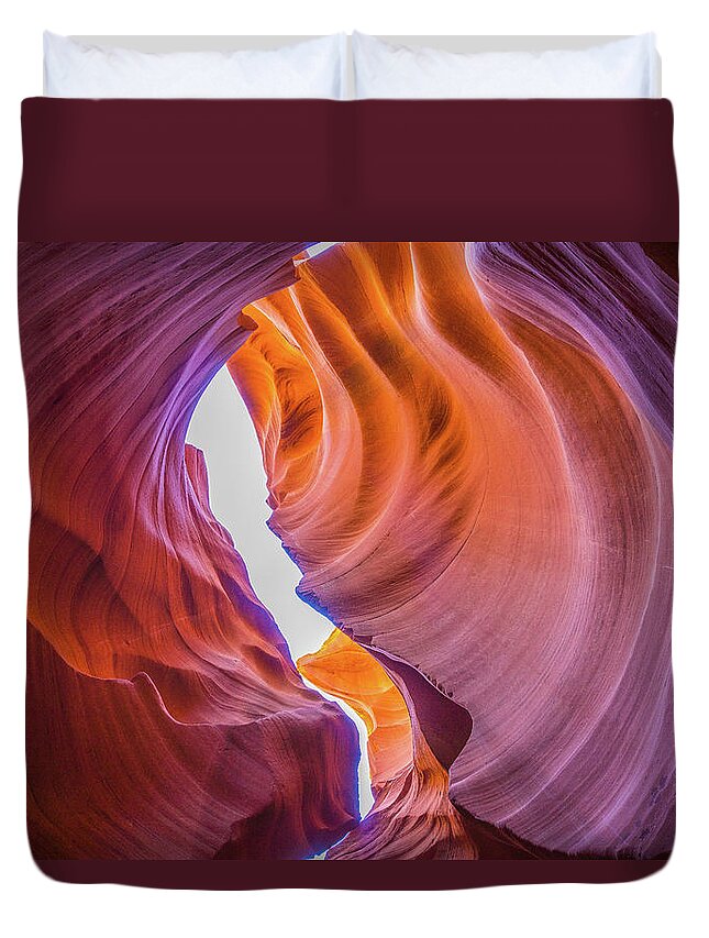 Antelope Canyon Duvet Cover featuring the photograph Usa, Arizona, Antelope Canyon, Close-up by Tiffanynguyen
