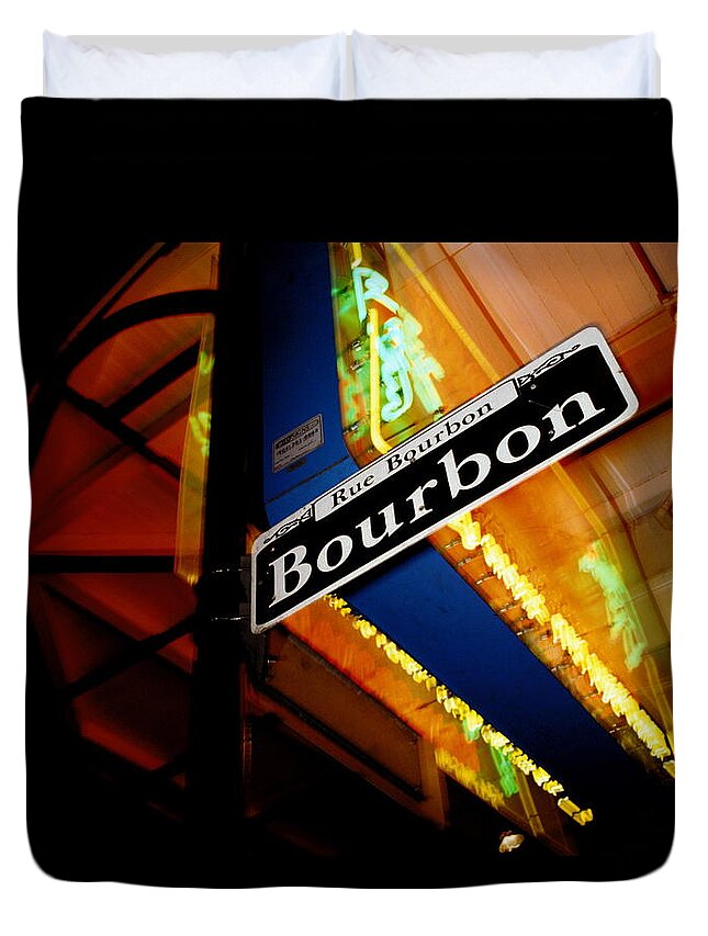 Rectangle Duvet Cover featuring the photograph Usa, Louisiana, New Orleans, Bourbon by David Sacks