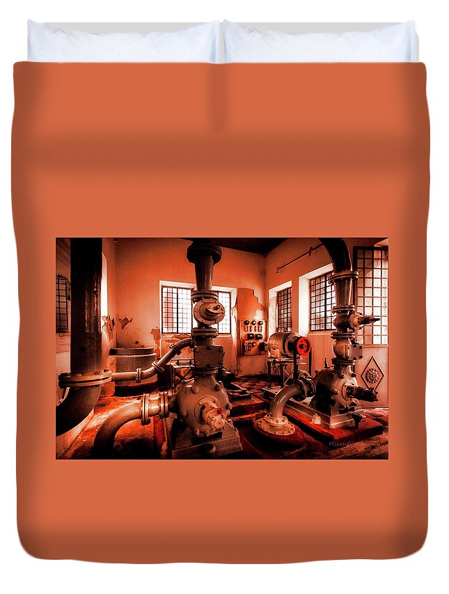 Industrial Duvet Cover featuring the photograph Utility Industrial Research Kitchen by Micah Offman
