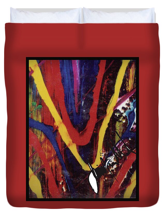  Duvet Cover featuring the digital art V by Jimmy Williams