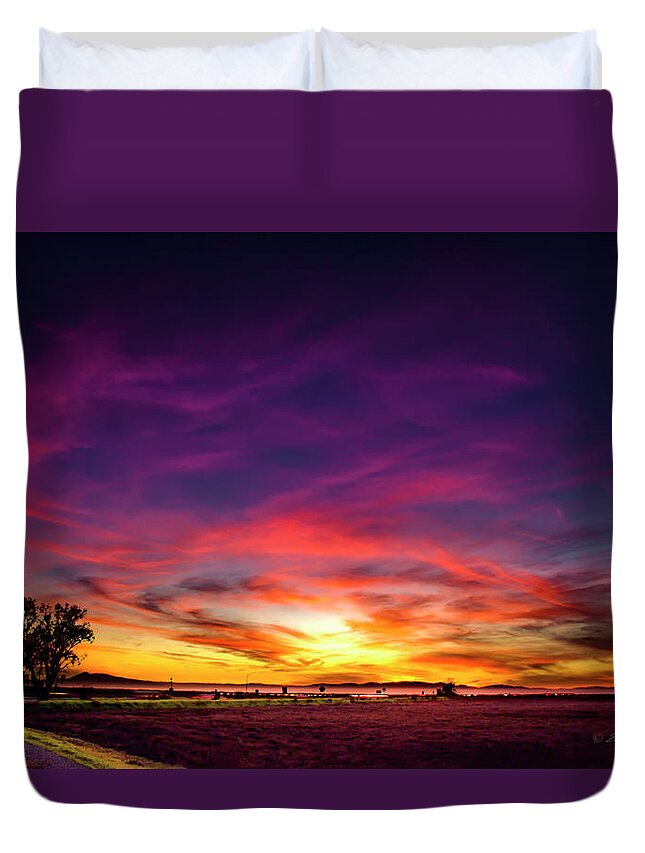Valentines Day Duvet Cover featuring the photograph Valentine Sunset by Brian Tada